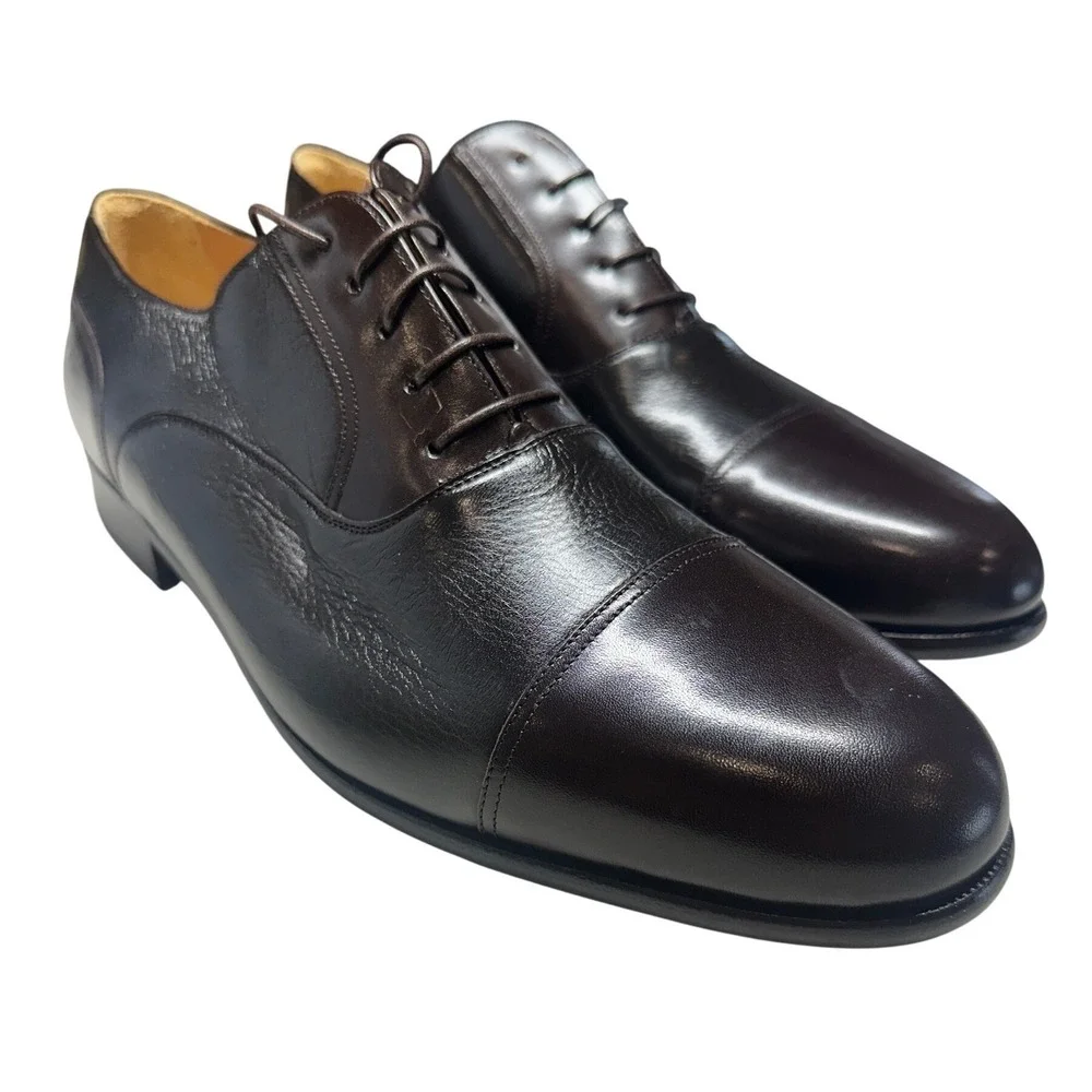 Massimo‎ Emporio Oxford Mens 13 M Brown New Deerskin Leather Cap Toe Dress Shoes